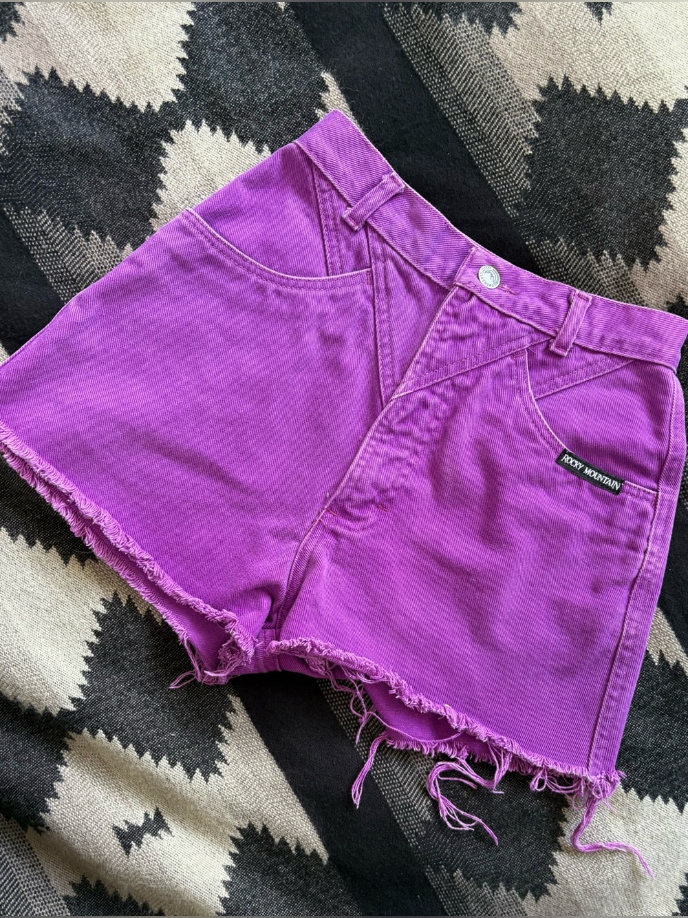 Vintage Purple Rockies Shorts With Keyhole